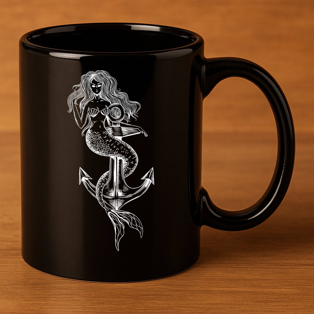 Mermaid Anchor 11oz C Handle Ceramic Mug