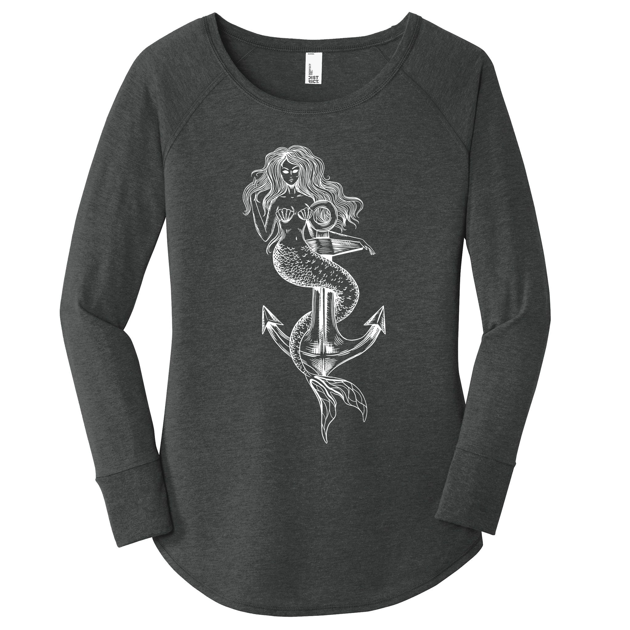 Mermaid Anchor Women's Perfect Tri Tunic Long Sleeve Shirt