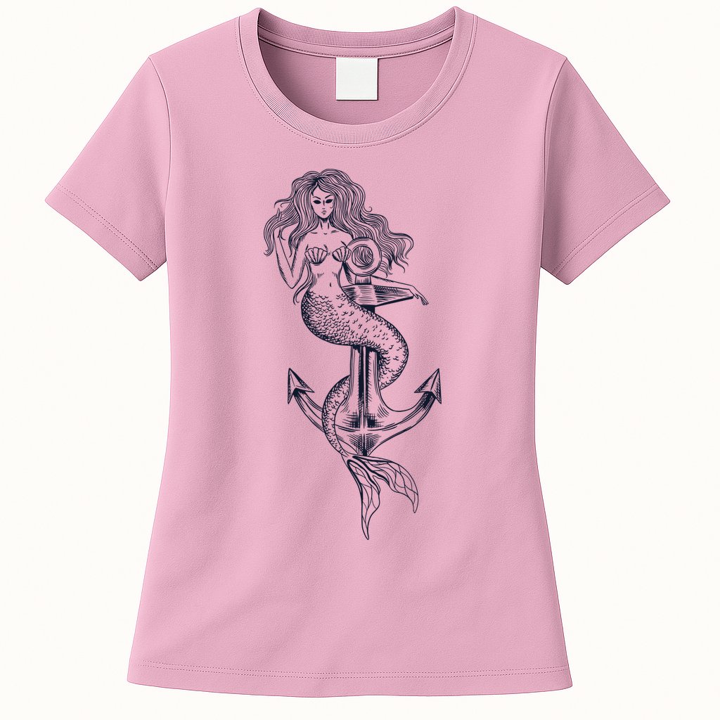 Mermaid Anchor Womens T-Shirt