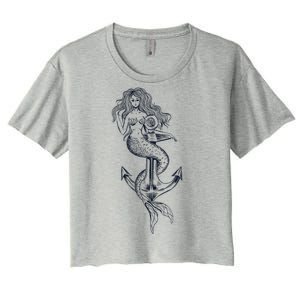 Mermaid Anchor Women's Crop Top Tee