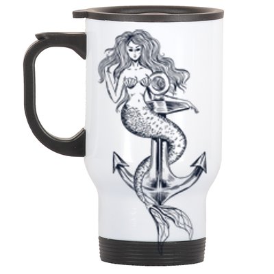 Mermaid Anchor Stainless Steel Travel Mug