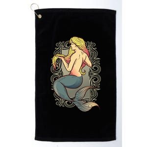 Mermaid Illustration Platinum Collection Golf Towel