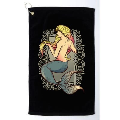 Mermaid Illustration Golf Towel