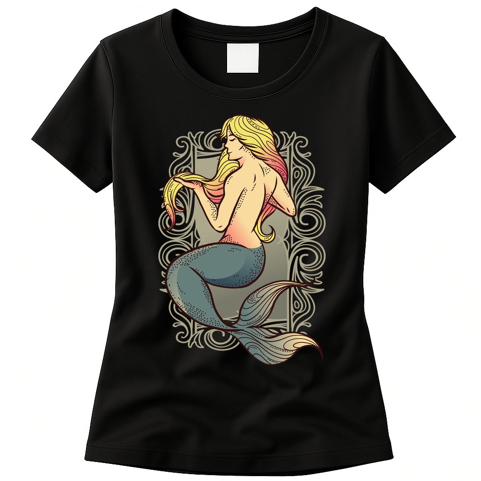 Mermaid Illustration Womens T-Shirt