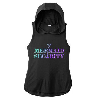 Mermaid Security Funny Ladies PosiCharge Tri-Blend Wicking Draft Hoodie Tank