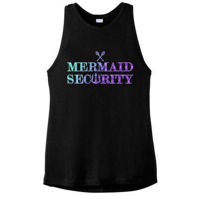 Mermaid Security Funny Ladies PosiCharge Tri-Blend Wicking Tank