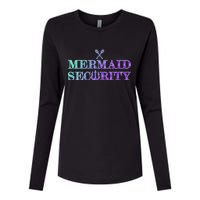 Mermaid Security Funny Womens Cotton Relaxed Long Sleeve T-Shirt