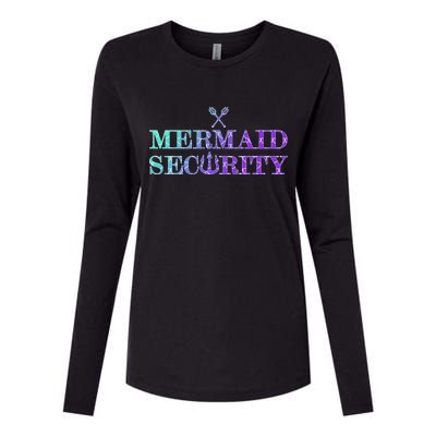 Mermaid Security Funny Womens Cotton Relaxed Long Sleeve T-Shirt