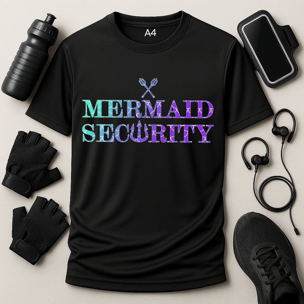 Mermaid Security Funny Cooling Performance Crew T-Shirt
