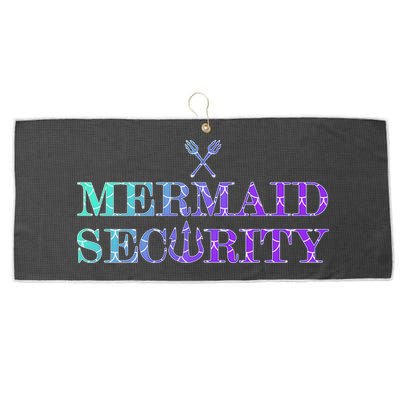 Mermaid Security Funny Large Microfiber Waffle Golf Towel