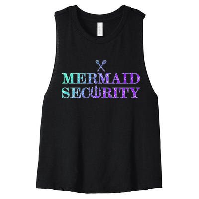 Mermaid Security Funny Women's Racerback Cropped Tank