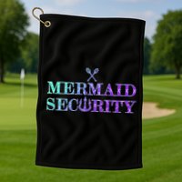 Mermaid Security Funny Golf Towel