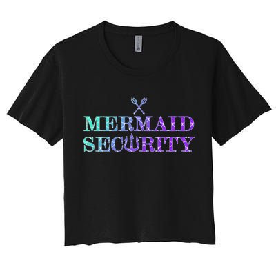 Mermaid Security Funny Women's Crop Top Tee