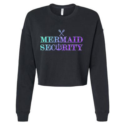 Mermaid Security Funny Cropped Pullover Crew