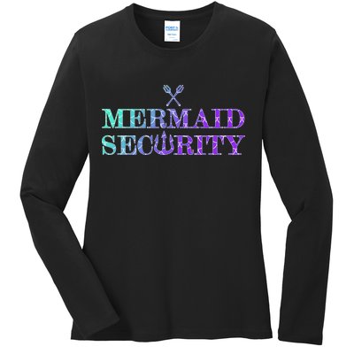 Mermaid Security Funny Ladies Long Sleeve Shirt