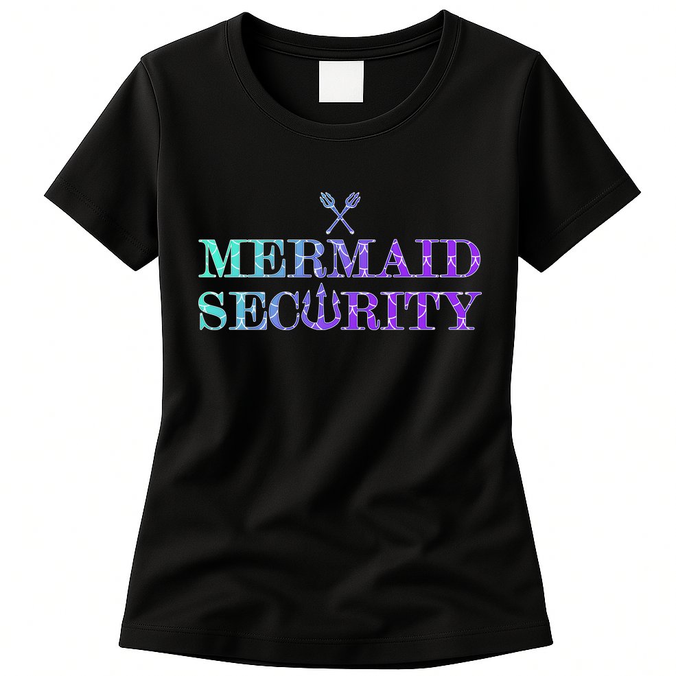 Mermaid Security Funny Womens T-Shirt