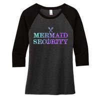 Mermaid Security Funny Women's Tri-Blend 3/4-Sleeve Raglan Shirt