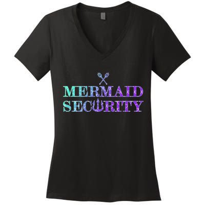 Mermaid Security Funny Women's V-Neck T-Shirt