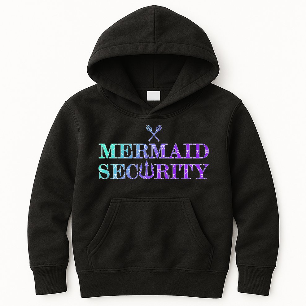 Mermaid Security Funny Kids Hoodie