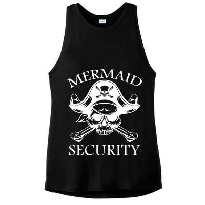 Mermaid Security Pirate Skull Ladies PosiCharge Tri-Blend Wicking Tank