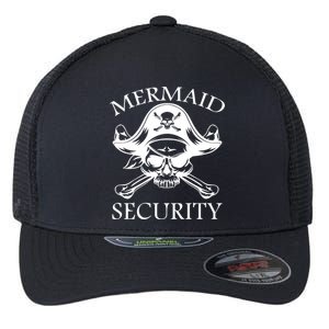 Mermaid Security Pirate Skull Flexfit Unipanel Trucker Cap