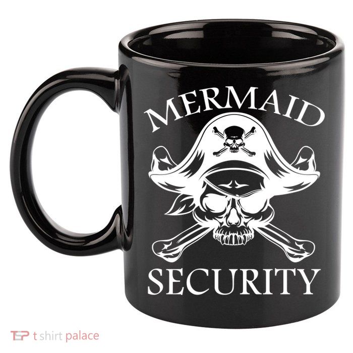 Mermaid Security Pirate Skull 11oz C Handle Ceramic Mug