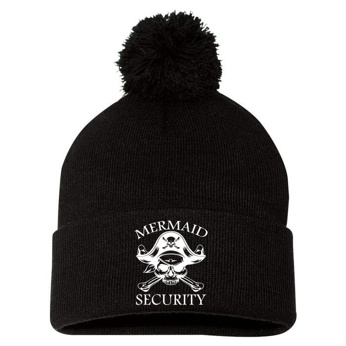 Mermaid Security Pirate Skull Pom Pom 12in Knit Beanie