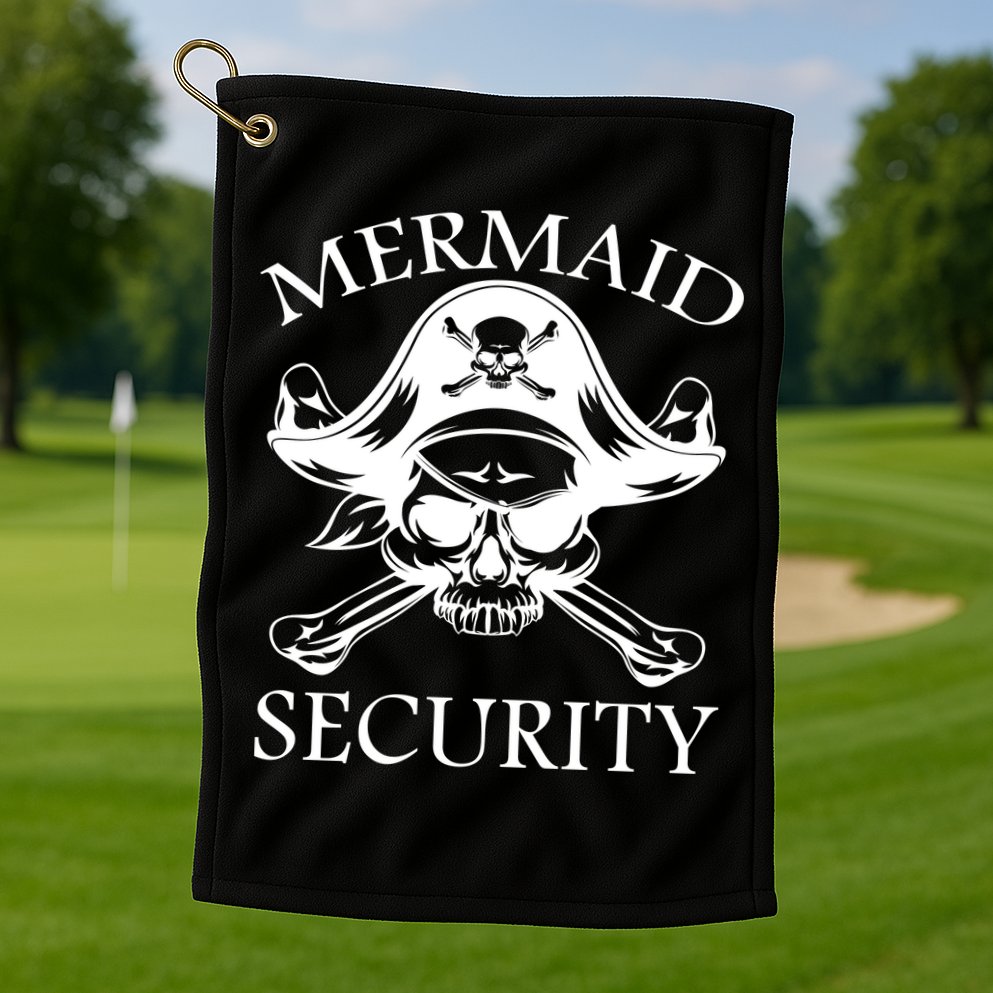 Mermaid Security Pirate Skull Golf Towel