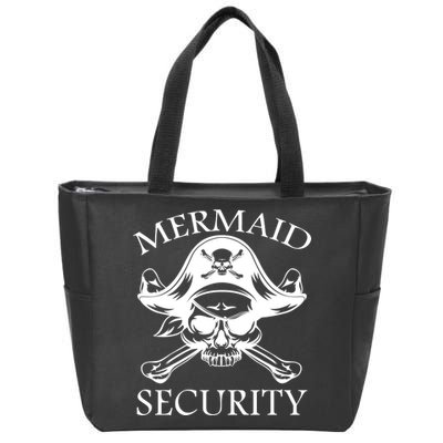 Mermaid Security Pirate Skull Zip Tote Bag