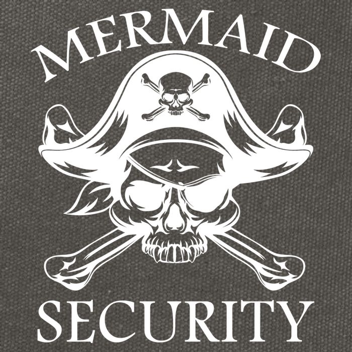 Mermaid Security Pirate Skull Cotton Canvas Backpack