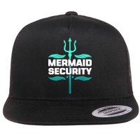 Mermaid Security Trident Flat Bill Trucker Hat