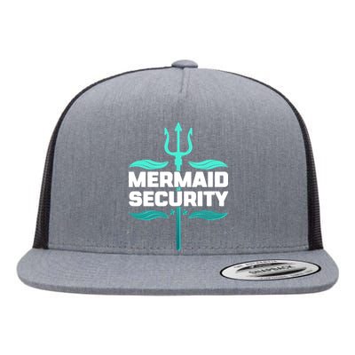 Mermaid Security Trident Flat Bill Trucker Hat