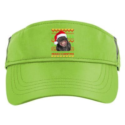 Merry Chimpmas Monkey Ugly Christmas Sweater Adult Drive Performance Visor