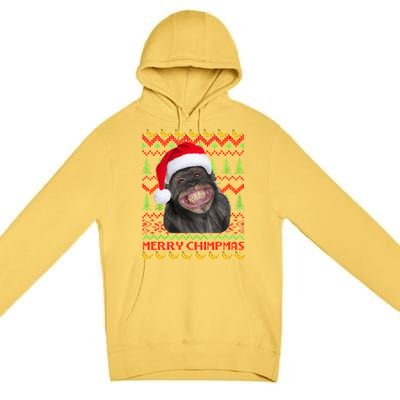 Merry Chimpmas Monkey Ugly Christmas Sweater Premium Pullover Hoodie