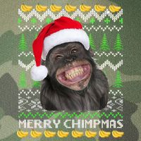 Merry Chimpmas Monkey Ugly Christmas Sweater Legacy Tie Dye Trucker Hat