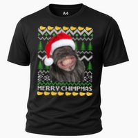 Merry Chimpmas Monkey Ugly Christmas Sweater Cooling Performance Crew T-Shirt
