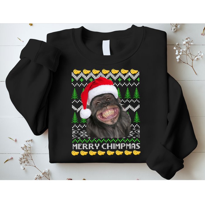 Merry Chimpmas Monkey Ugly Christmas Sweater Sweatshirt