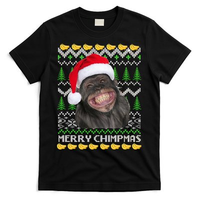 Merry Chimpmas Monkey Ugly Christmas Sweater T-Shirt
