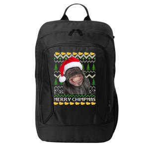 Merry Chimpmas Monkey Ugly Christmas Sweater City Backpack