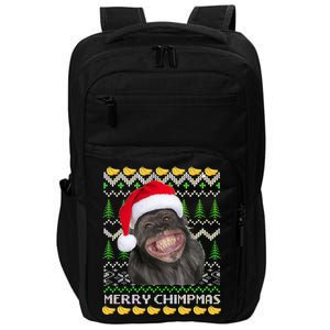 Merry Chimpmas Monkey Ugly Christmas Sweater Impact Tech Backpack