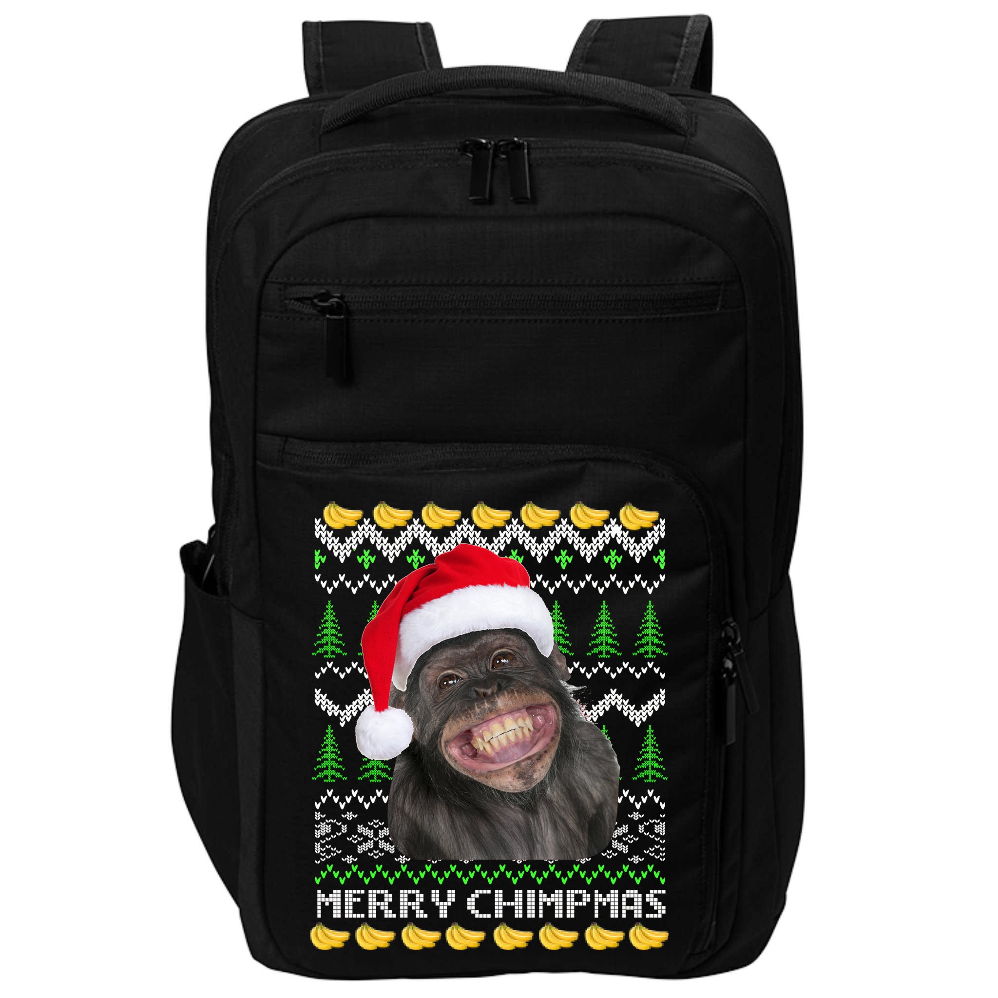 Merry Chimpmas Monkey Ugly Christmas Sweater Impact Tech Backpack
