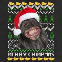 Merry Chimpmas Monkey Ugly Christmas Sweater Adult Drive Performance Visor