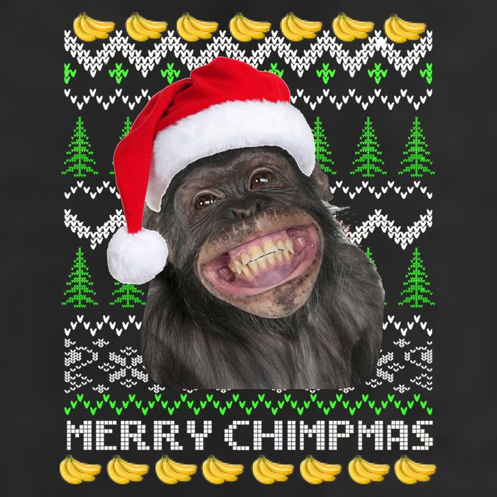 Merry Chimpmas Monkey Ugly Christmas Sweater Adult Drive Performance Visor