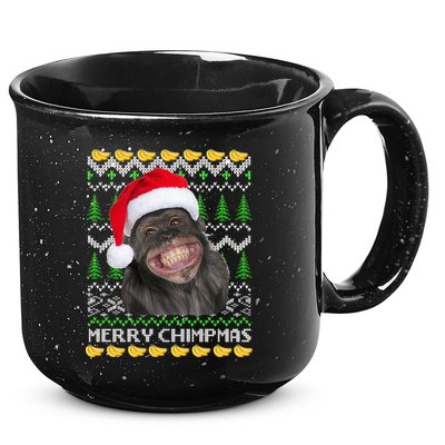 Merry Chimpmas Monkey Ugly Christmas Sweater 15oz Campfire Ceramic Mug