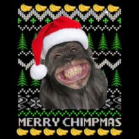 Merry Chimpmas Monkey Ugly Christmas Sweater 16 in Basic Backpack