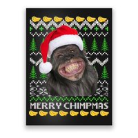 Merry Chimpmas Monkey Ugly Christmas Sweater Poster