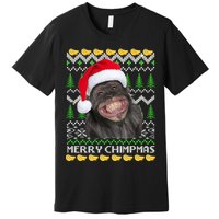 Merry Chimpmas Monkey Ugly Christmas Sweater Premium T-Shirt