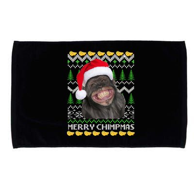 Merry Chimpmas Monkey Ugly Christmas Sweater Microfiber Hand Towel