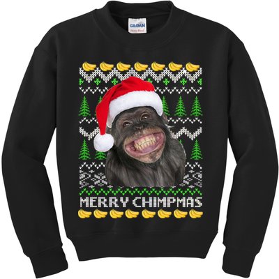 Merry Chimpmas Monkey Ugly Christmas Sweater Kids Sweatshirt