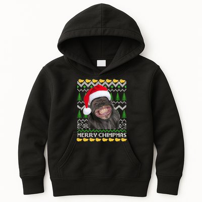 Merry Chimpmas Monkey Ugly Christmas Sweater Kids Hoodie